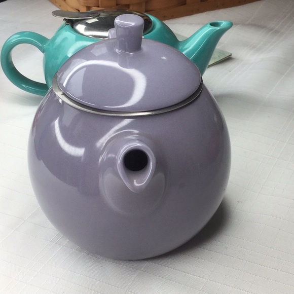 Forlife Stainless Steel Porcelain Curve Teapot - Picture 3 of 7